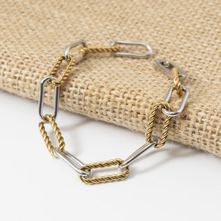 Mixed Metal Twist Paperclip Bracelet