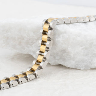 Mixed Metal Watch Band Bracelet- studio 
