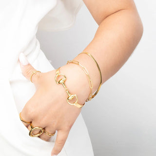 Horsebit Buckle Bangle Bracelet- Model