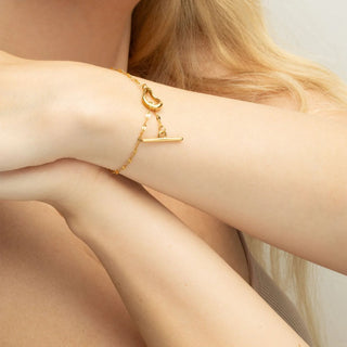 Abstract Carabiner Bracelet- gold model 