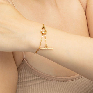 Abstract Carabiner Bracelet- gold model 
