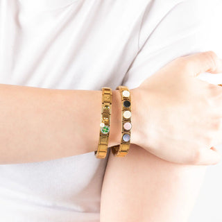 Gold Colorful Stone Italian Charm- model
