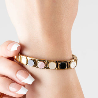 Gold Colorful Stone Italian Charm- model
