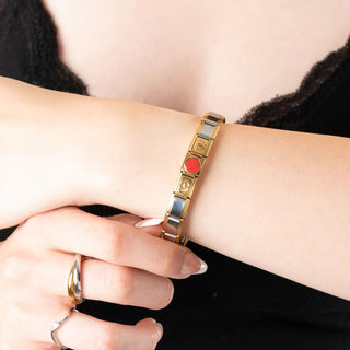 Double Heart Italian Charm- Model