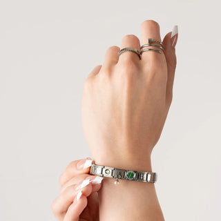 Silver Initial Italian Charm- model
