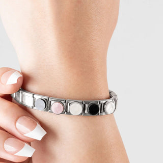 Silver Colorful Stone Italian Charm- model