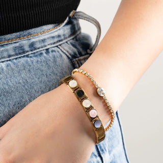 Gold Colorful Stone Italian Charm- model