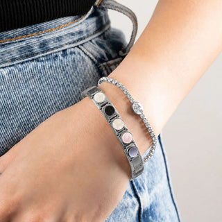 Silver Colorful Stone Italian Charm- model