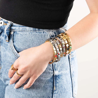 Gold Initial Italian Charm- model