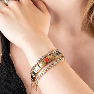 Double Heart Italian Charm- Model