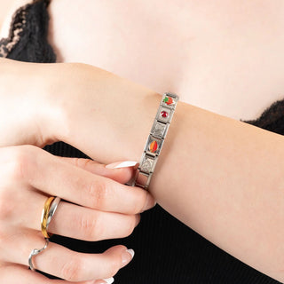 Silver Birthstone Italian Charm- Studio-model