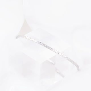 Stainless Hammered Cuff Bracelet- studio