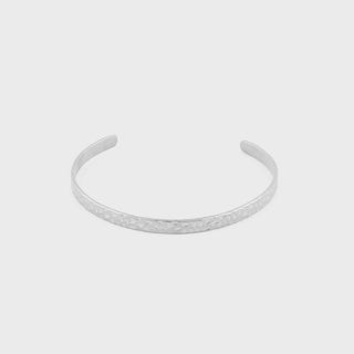 Stainless Hammered Cuff Bracelet- main-5mm