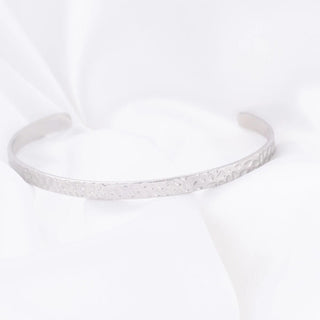 Stainless Hammered Cuff Bracelet- studio