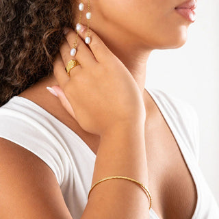 Hammered Cuff Bracelet- Model