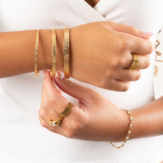 Hammered Cuff Bracelet- Model