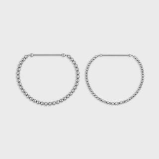 Stainless Steel Beaded Stretch Charm Holder Bracelet- Main