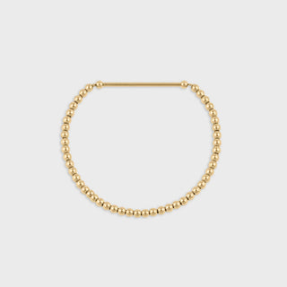 18K Gold PVD Beaded Stretch Charm Holder Bracelet- Main