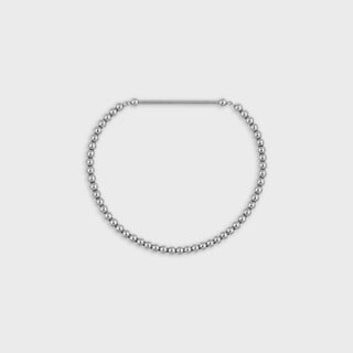 Stainless Steel Beaded Stretch Charm Holder Bracelet- Main