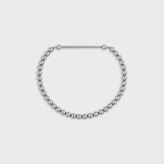 Stainless Steel Beaded Stretch Charm Holder Bracelet- Main