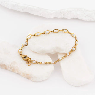 Glass Pearl Chain Bracelet- Studio