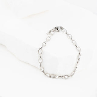 Glass Pearl Chain Bracelet- Studio