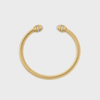 Pearl Twisted Bangle Bracelet- Main