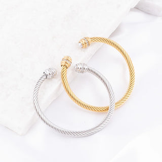 Pearl Twisted Bangle Bracelet- Studio