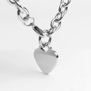 Silver Heart Bracelet or Anklet with a heart-shaped pendant on a white background