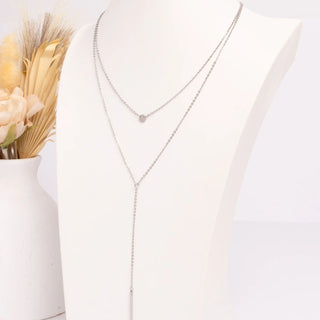 Circle and Satellite Layered Chain Necklace