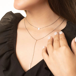 Circle and Satellite Layered Chain Necklace