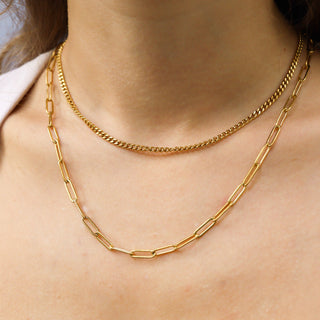 Curb & Paperclip Layered Necklace