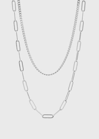 Curb & Paperclip Layered Necklace