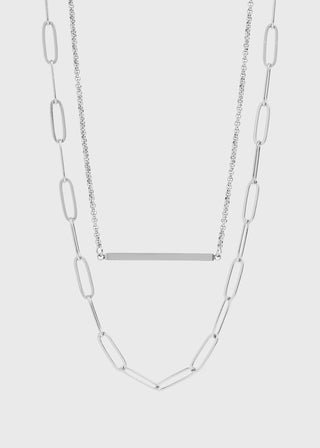 Paperclip & Bar Layered Necklace