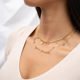 Heart & Lock Charm Necklace