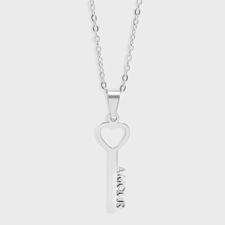 Silver Amour Key Necklace