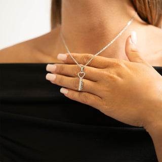 Silver Amour Key Necklace