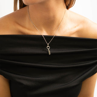 Silver Amour Key Necklace