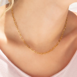 Gold Heart Chain Necklace