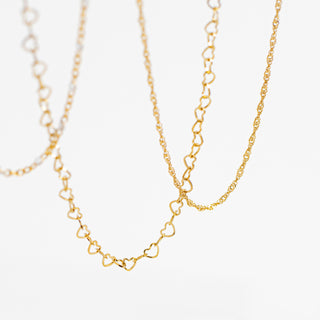 Gold Heart Chain Necklace
