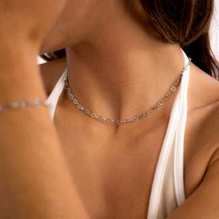 Silver Heart Chain Necklace