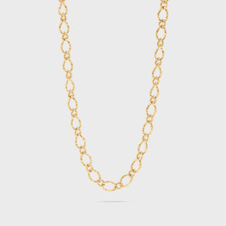 Hammered Oval Chain Necklace