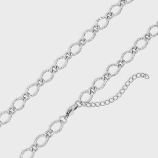 Hammered Oval Chain Necklace