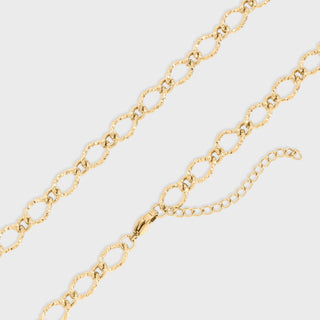 Hammered Oval Chain Necklace