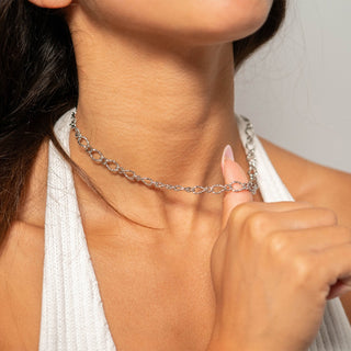 Hammered Oval Chain Necklace