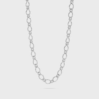 Hammered Oval Chain Necklace