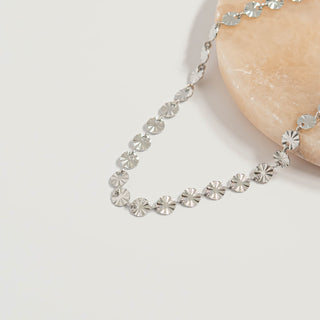 Silver Sunburst Chain Bracelet