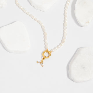 Freshwater Pearl Charm Holder Necklace