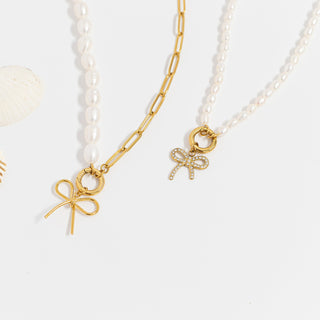 Freshwater Pearl Charm Holder Necklace