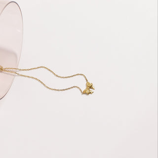 Silver Bow Pendant Necklace
